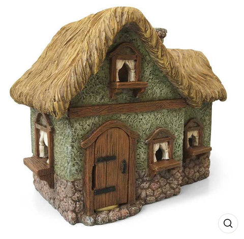 Thatch Roof Cottage 7”x7”-door opens!