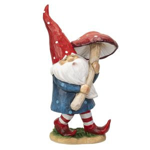 Garden Gnome with Mushroom