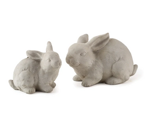 Big & Little Bunny Cement Garden Statue